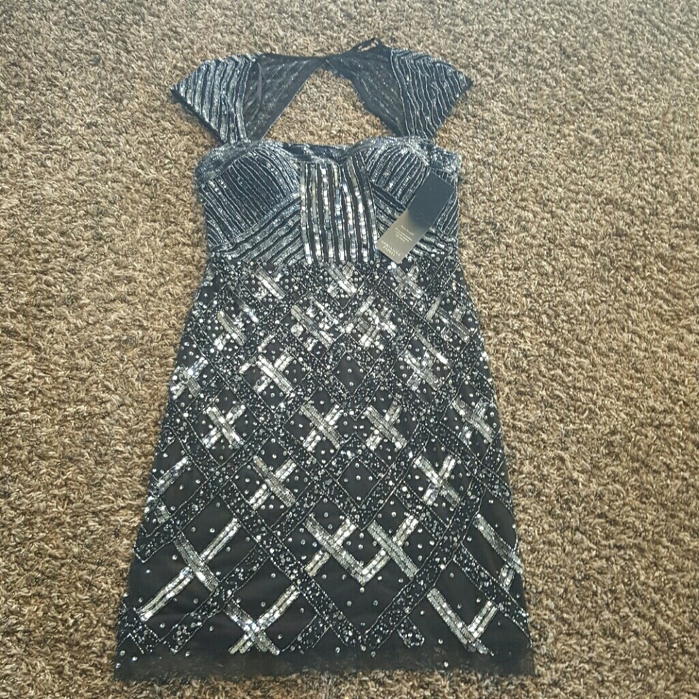 Black tight sequence dress/ padded
